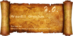 Hrazdil Orsolya névjegykártya